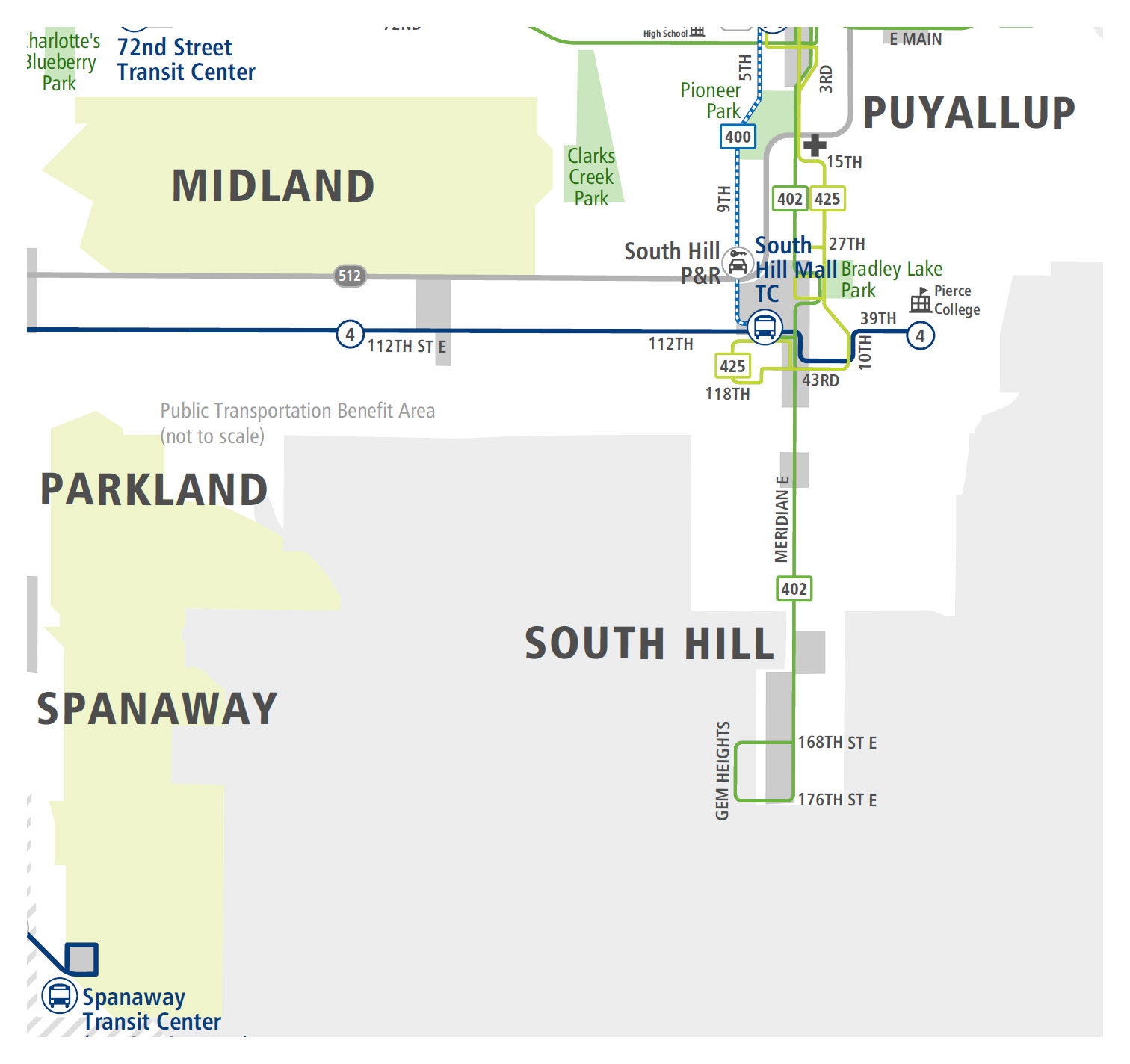 Pierce Transit SE System Map