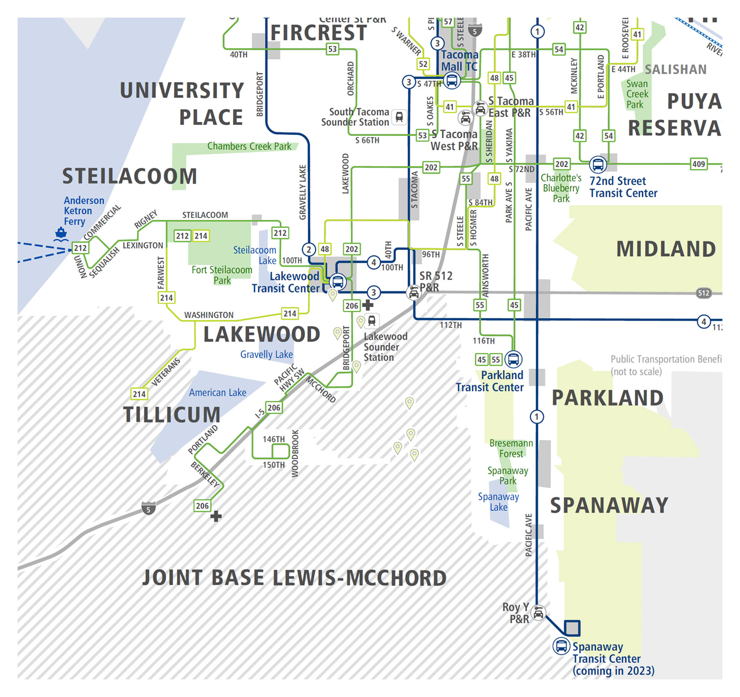 Pierce Transit SW System Map