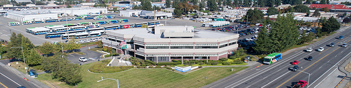 aerial shot of Pierce Transit Headquarters