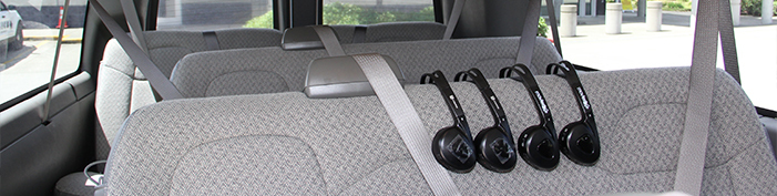 vanpool seats with headphones