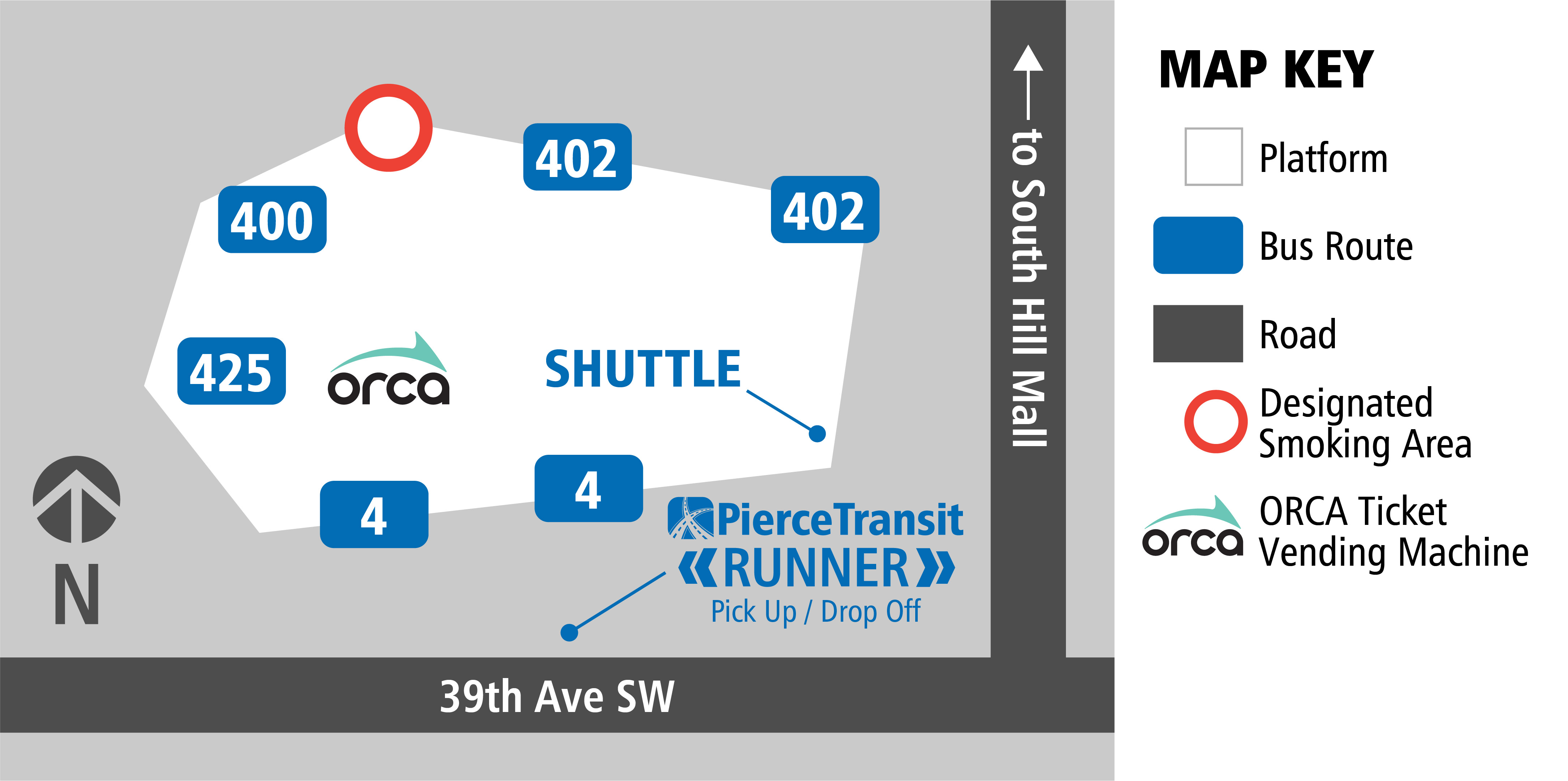 South Hill Mall Transit Center map